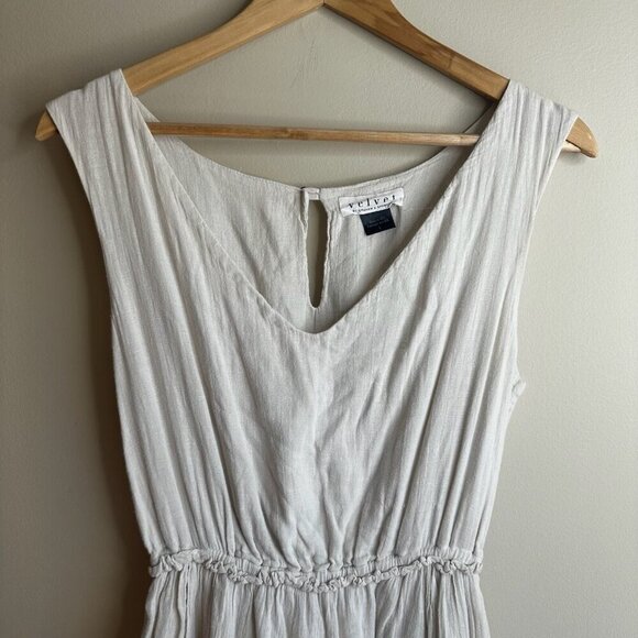 Velvet By Graham & Spencer Dress Womens Sz S Ivory Gauze Pockets Boho Prairie - Picture 2 of 11
